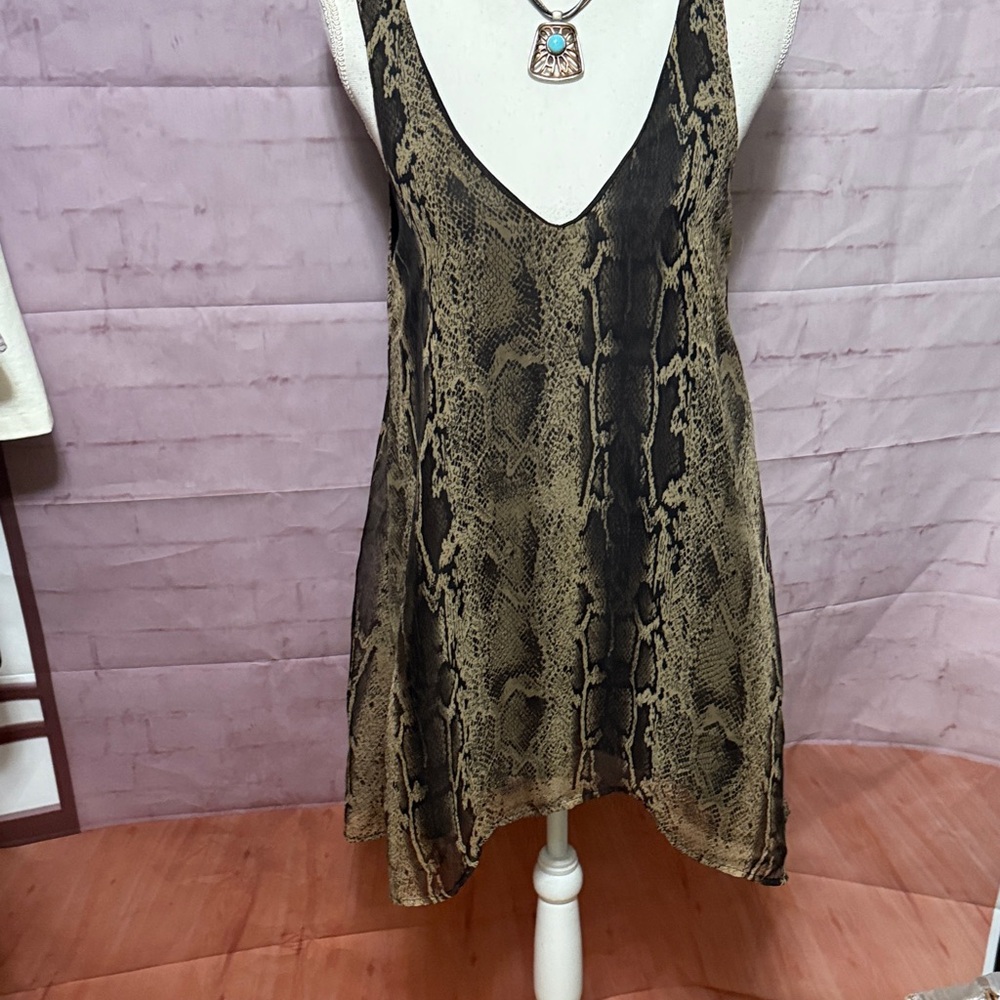 Show Me Your MuMu Snake Print V-Neck Dress